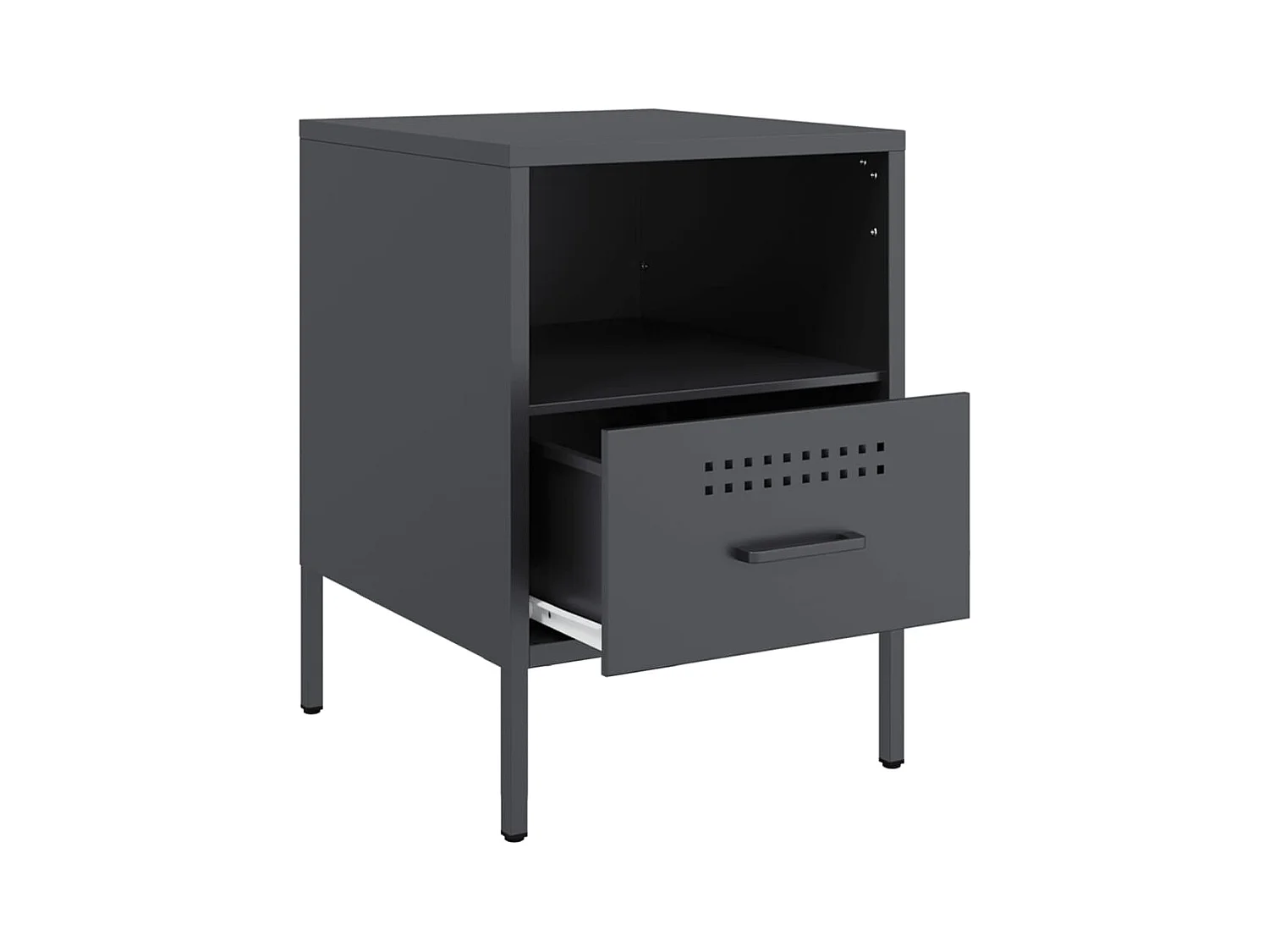 Table de chevet Étroite-Table d'appoint-Table de nuit anthracite 36x39x50,5 cm acier