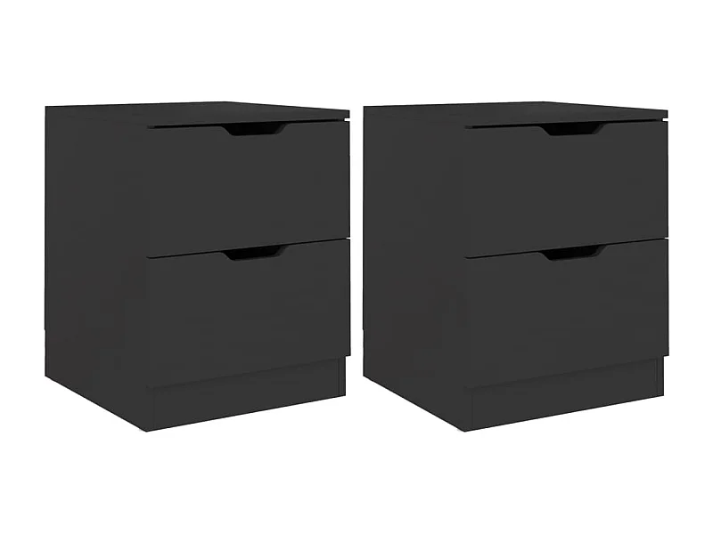 Nachtkastje Set van 2 | Bijzettafel Modern 40x40x50 cm bewerkt hout zwart