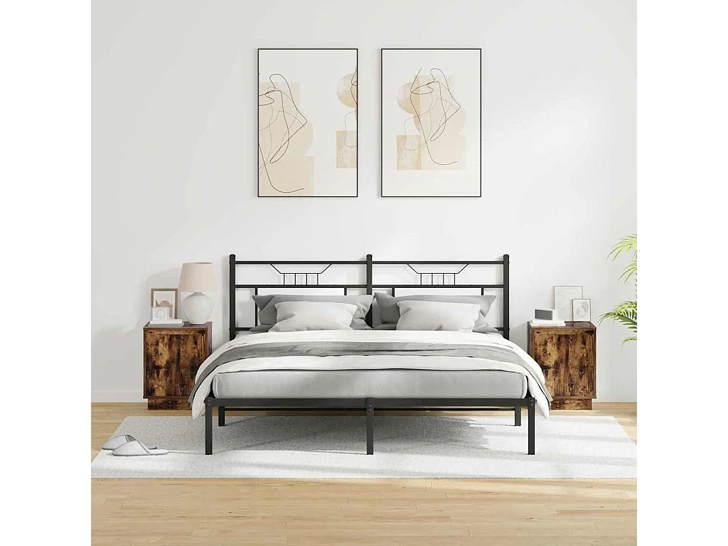 Nachttisch 2er Set-Beistelltisch Geräucherte Eiche 39 x 34,5 x 50 cm SHL20691