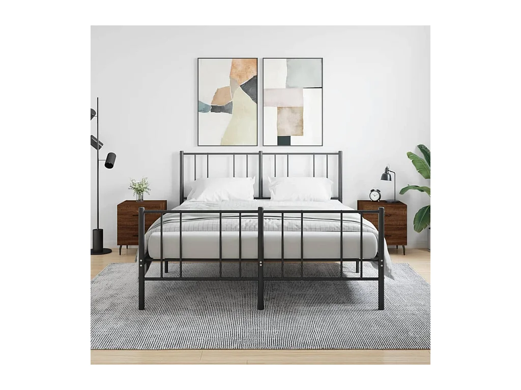 Mesita de noche | Mesilla de noche 2 uds. madera ingeniería marrón roble 40x35x47,5 cm