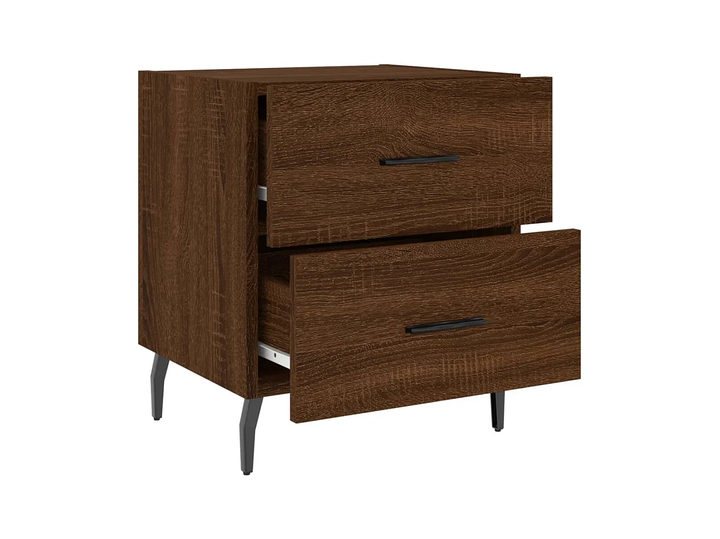 Mesita de noche | Mesilla de noche 2 uds. madera ingeniería marrón roble 40x35x47,5 cm