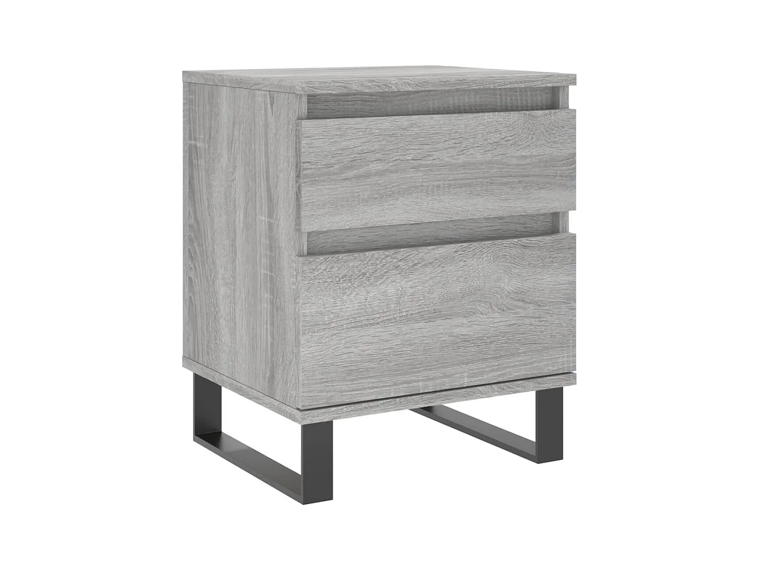 Mesita de noche | Mesilla de noche 2 uds. madera ingeniería gris Sonoma 40x35x50 cm