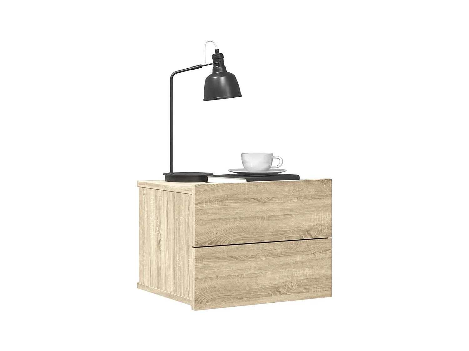 Mesita de noche | Mesilla de noche madera contrachapada color roble 40x30x30 cm