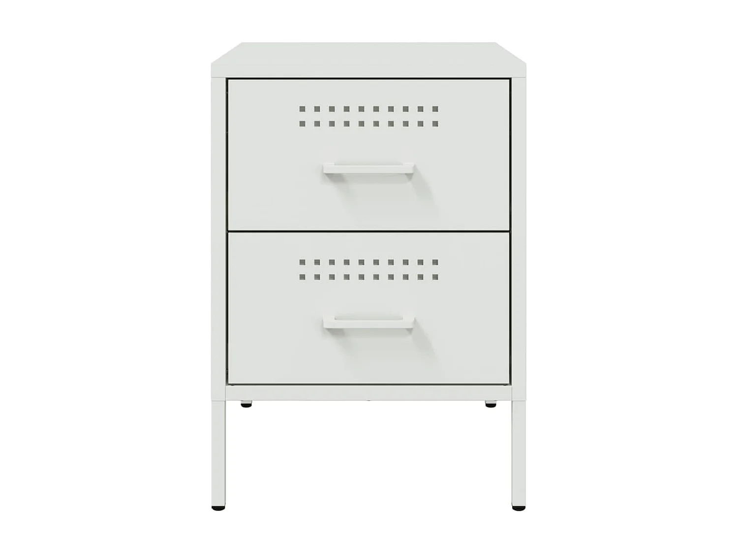 Nachttisch-Beistelltisch-Nachtschrank Weiß 36x39x50,5 cm Stahl SHL91400