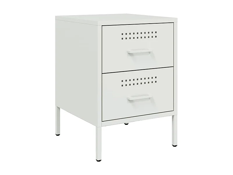 Nachttisch-Beistelltisch-Nachtschrank Weiß 36x39x50,5 cm Stahl SHL91400