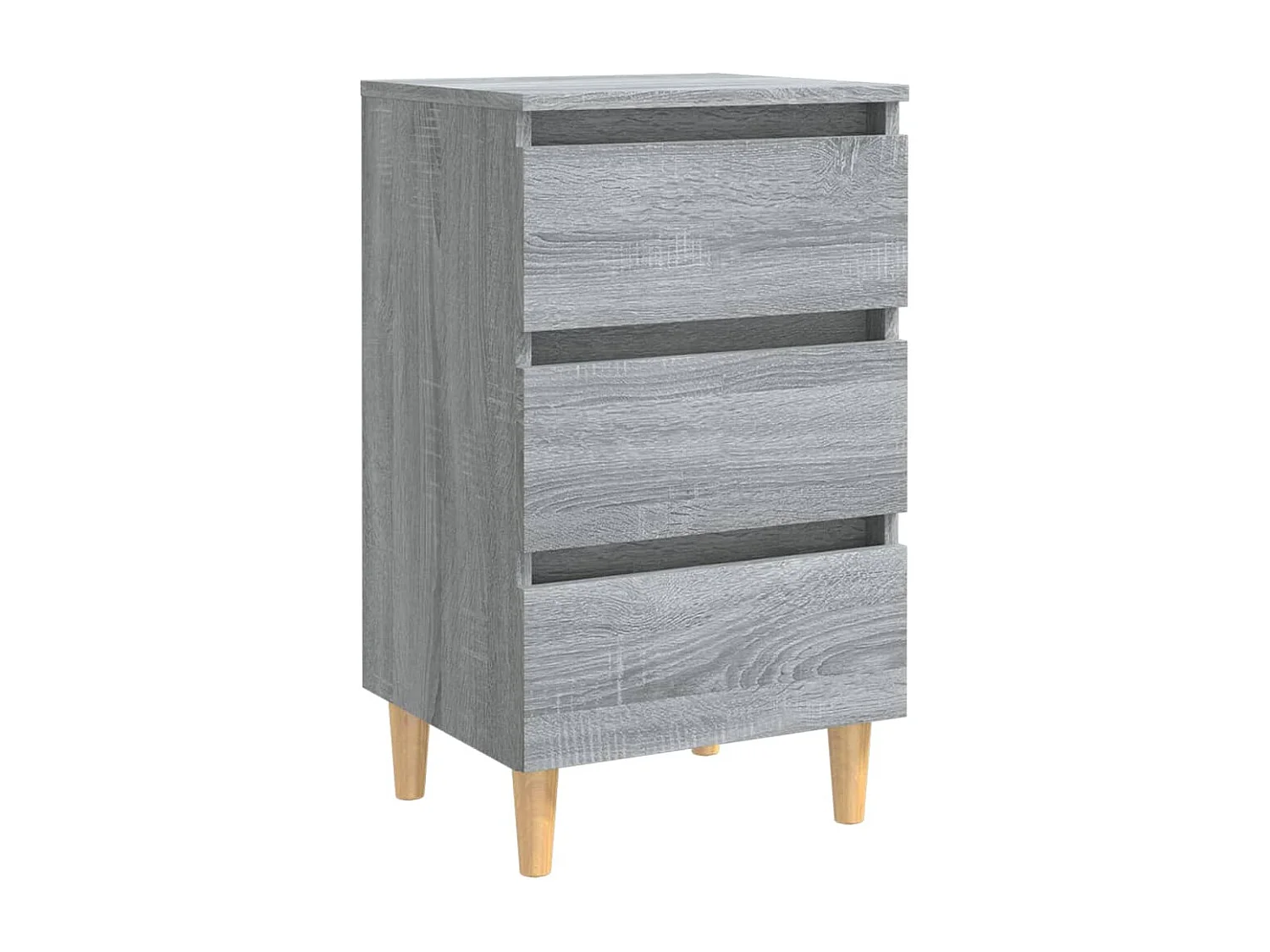 Mesita de noche | Mesilla de noche con patas madera maciza gris Sonoma 40x35x69 cm