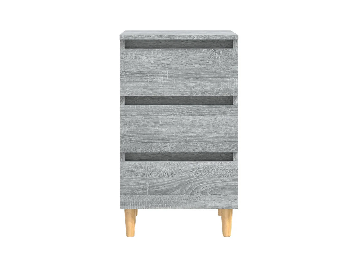 Mesita de noche | Mesilla de noche con patas madera maciza gris Sonoma 40x35x69 cm