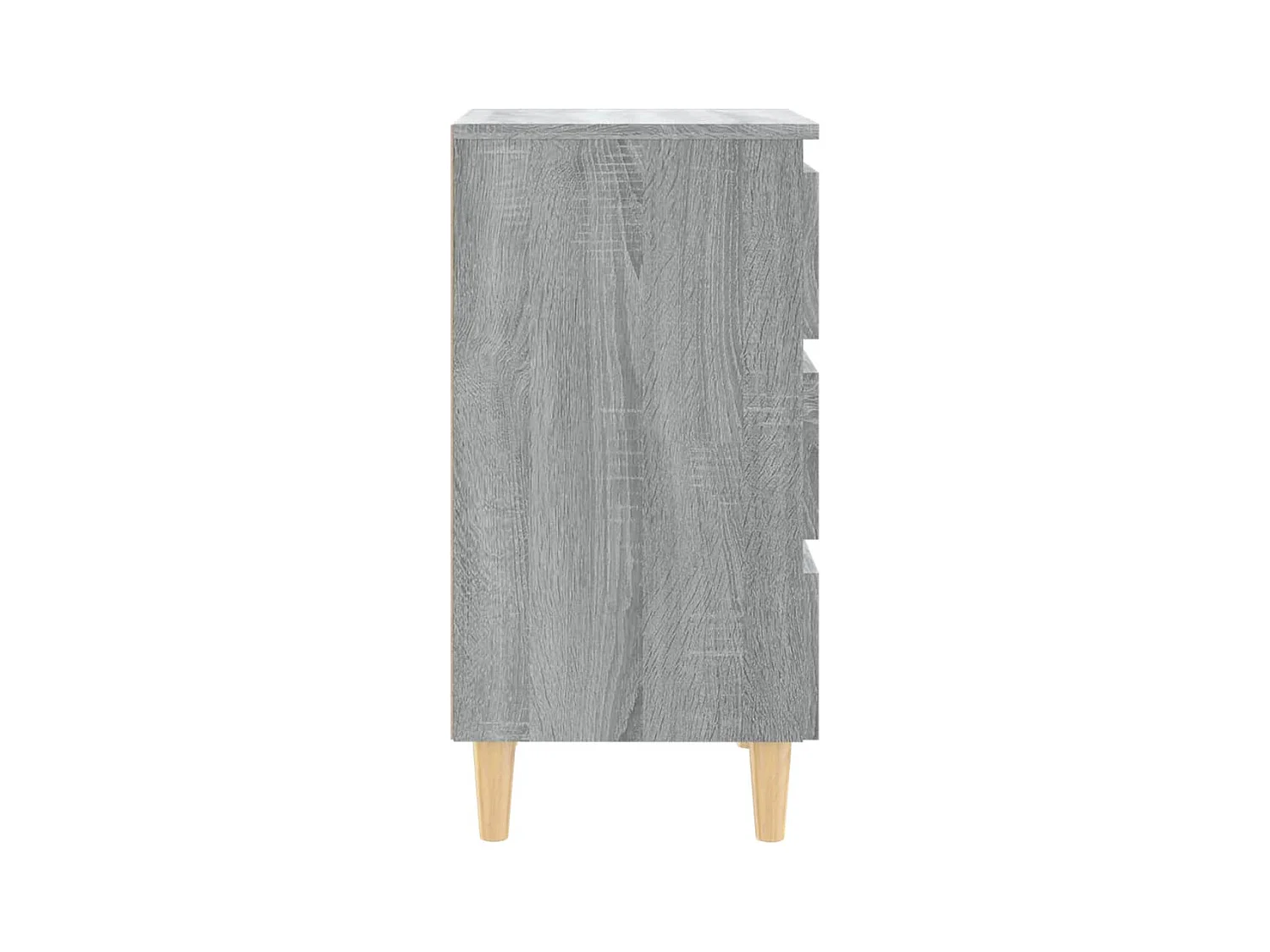Mesita de noche | Mesilla de noche con patas madera maciza gris Sonoma 40x35x69 cm