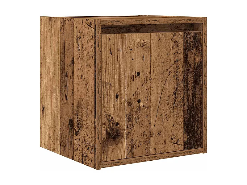 Mesilla de noche | Mesita de noche de pared de madera vieja 38x34x40 cm