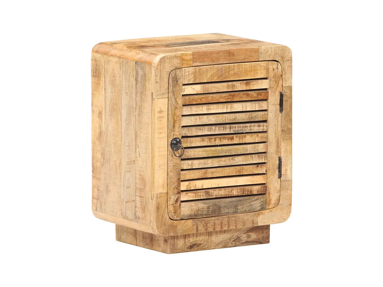 Mesita de noche | Mesilla de noche de madera de mango rugosa 40x30x50 cm