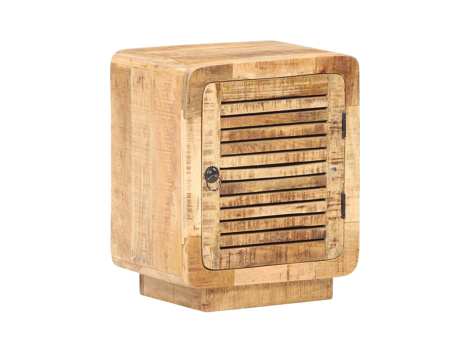 Mesita de noche | Mesilla de noche de madera de mango rugosa 40x30x50 cm