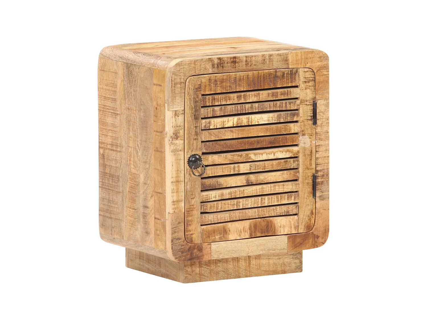 Mesita de noche | Mesilla de noche de madera de mango rugosa 40x30x50 cm