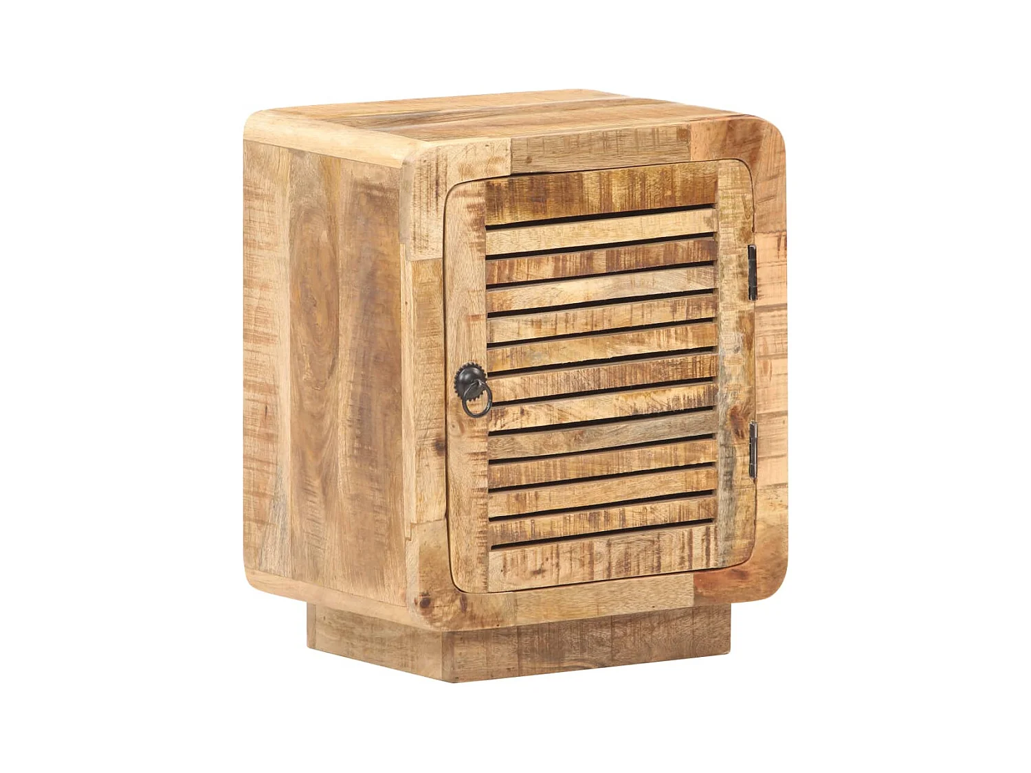 Mesita de noche | Mesilla de noche de madera de mango rugosa 40x30x50 cm