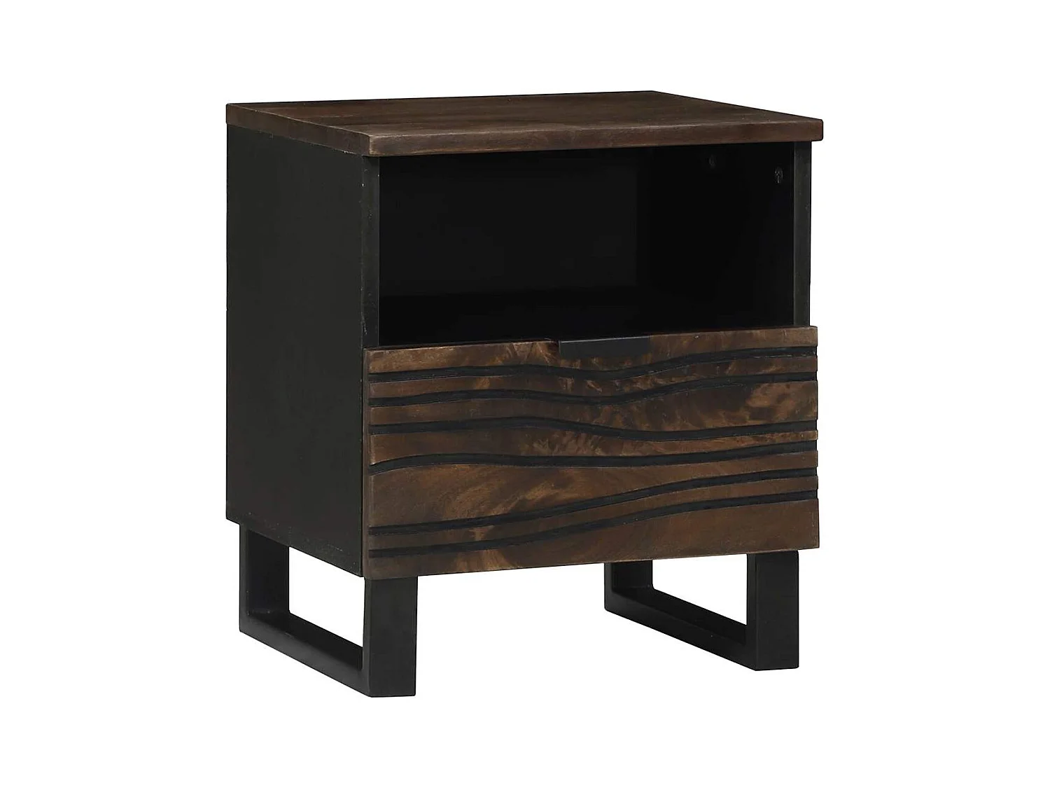 Mesita de Noche | Armario de Noche 2 uds con cajón Nogal 40x33x46 cm