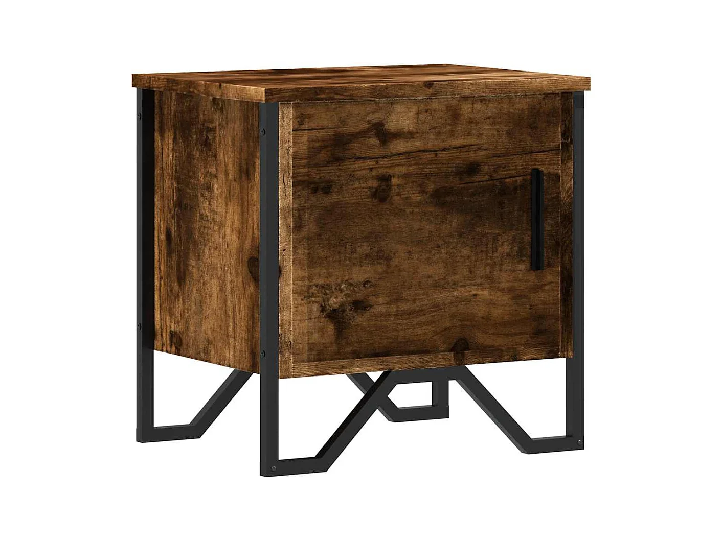 Mesita de noche | Mesilla de noche madera de ingeniería roble ahumado 40x30x40 cm