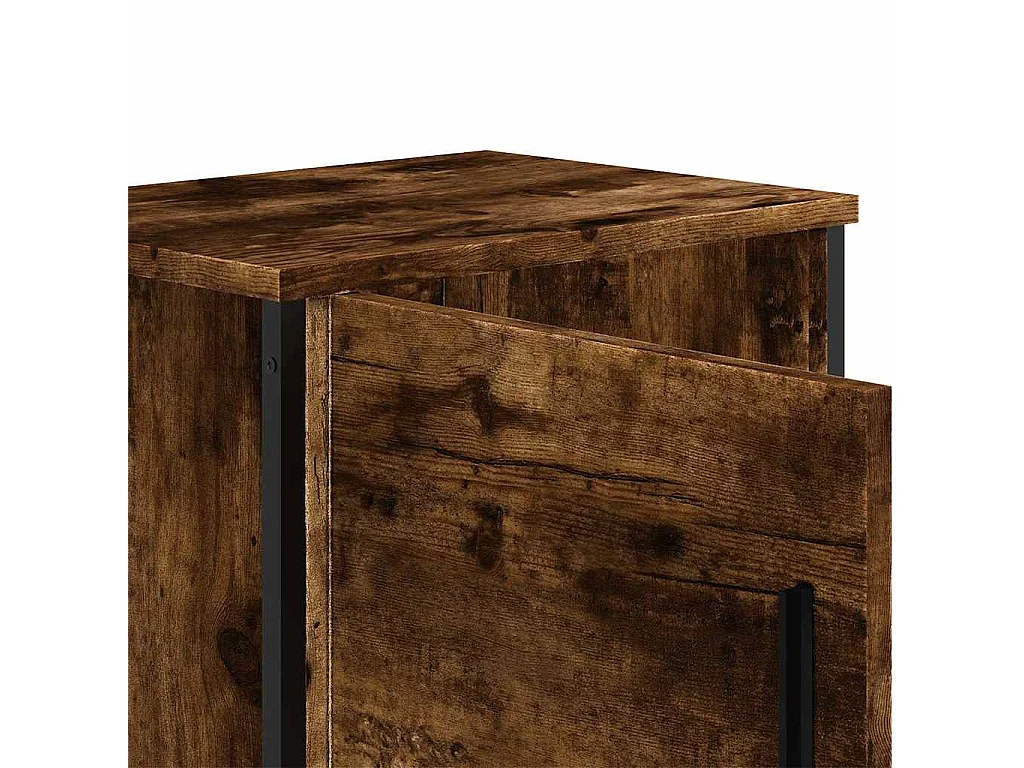 Mesita de noche | Mesilla de noche madera de ingeniería roble ahumado 40x30x40 cm