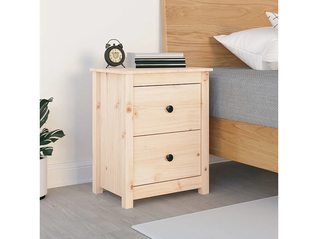 Mesita de noche | Mesilla de noche madera maciza de pino 50x35x61,5 cm