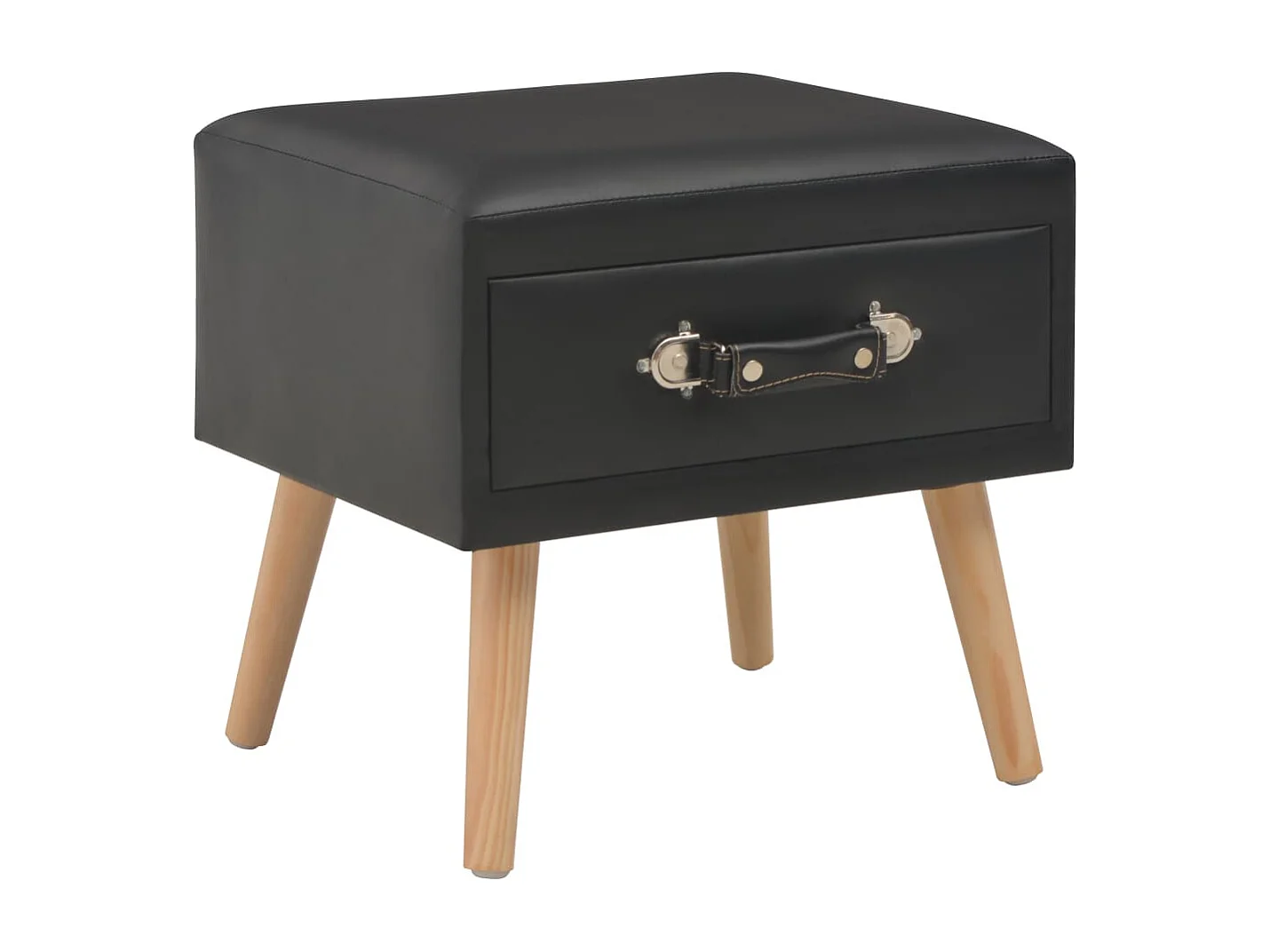 Nachttisch-Beistelltisch Schwarz 40x35x40 Kunstleder SHL67991