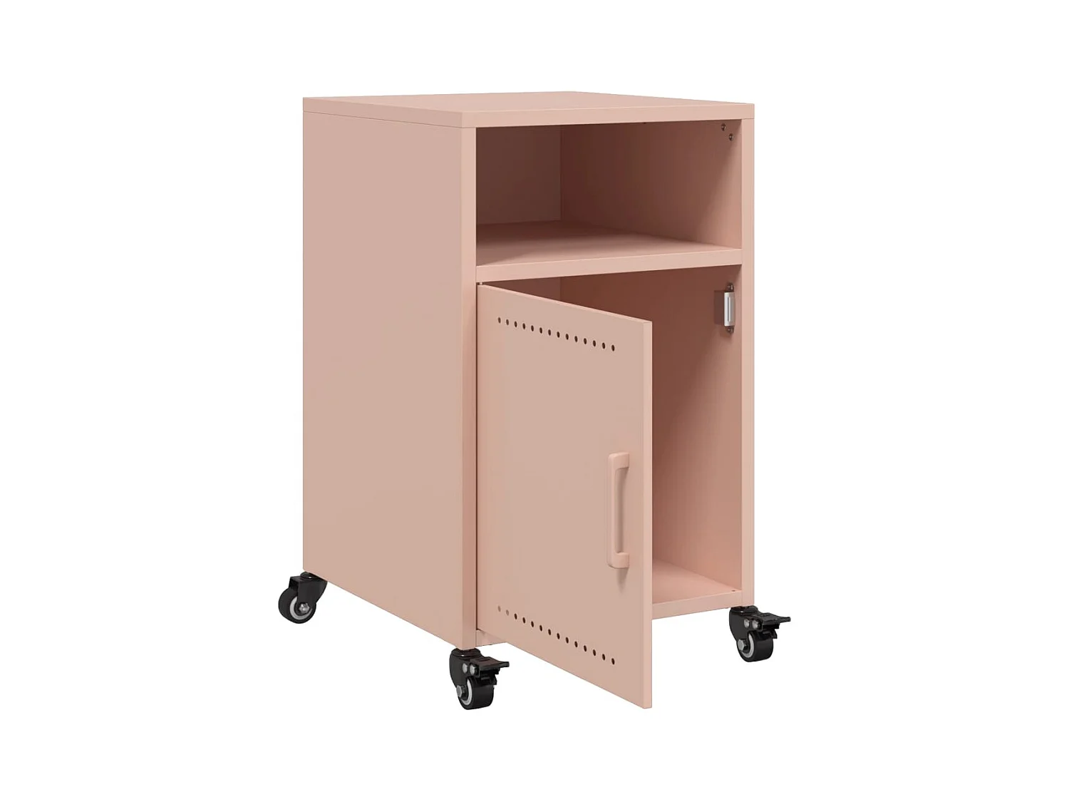 Mesitas de noche | Mesilla de noche 2 unidades acero rosa 36x39x59 cm