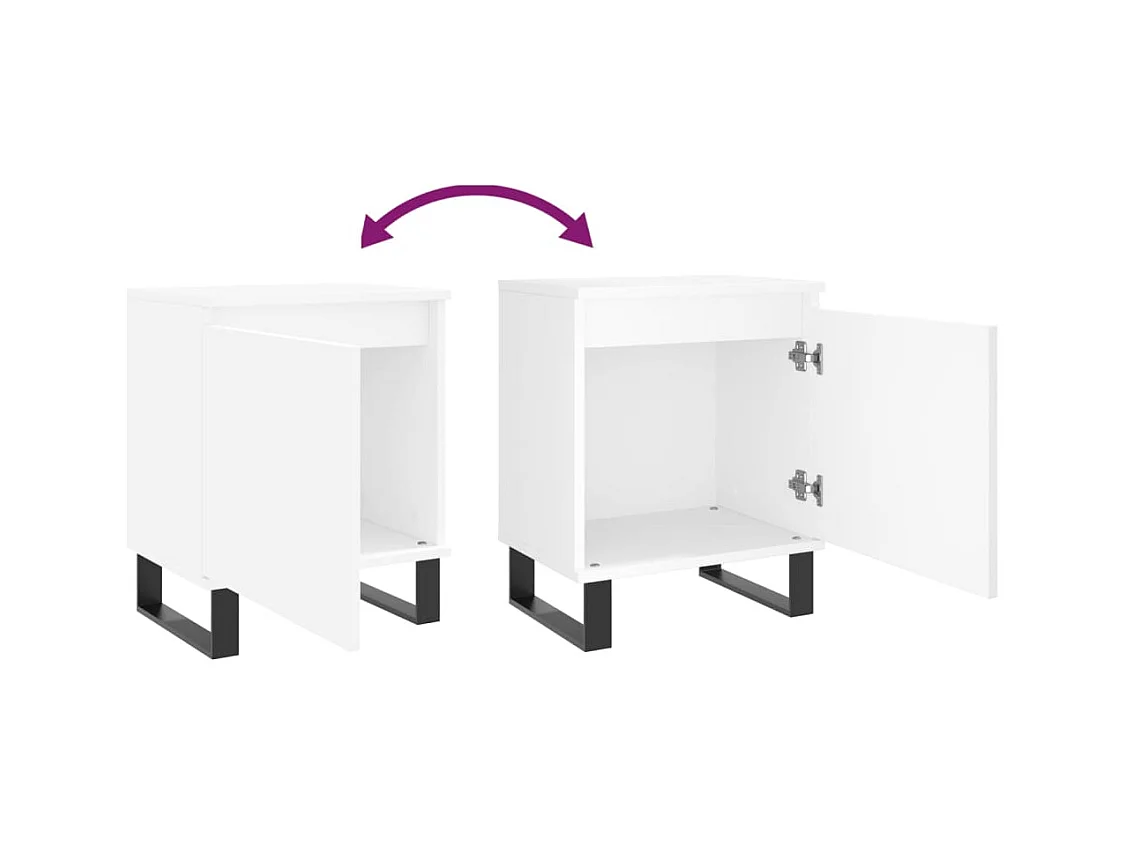 Mesitas de noche | Mesilla de noche 2 uds madera de ingeniería blanco 40x30x50 cm