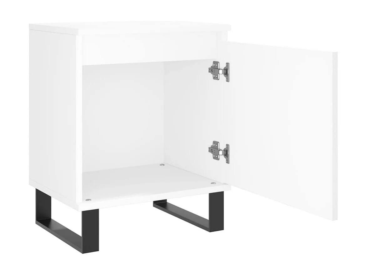 Nachttisch 2er Set-Beistelltisch-Nachttischkommode Weiß 40x30x50 cm Holzwerkstoff SHL64531