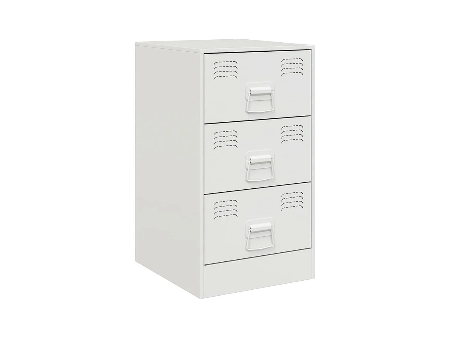 Mesita de noche | Mesilla de noche acero blanco 34,5x39x62 cm