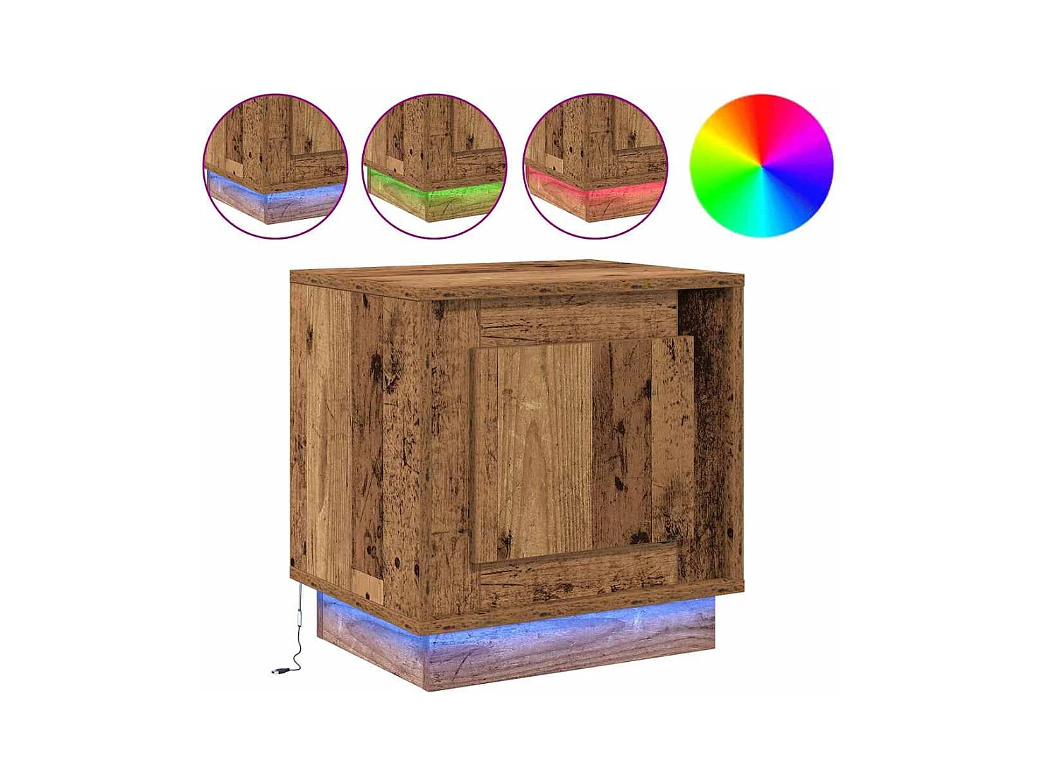 Mesita de Noche | Armario de Noche 2 uds Madera vieja 44x34.5x45 cm