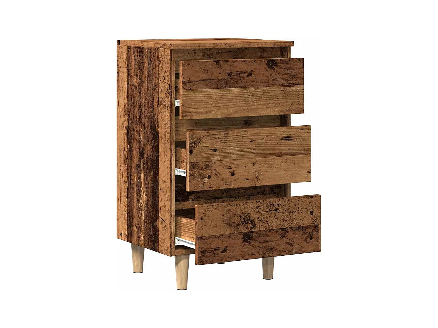 Mesita de noche | Mesilla de noche madera de ingeniería envejecida 40x35x69 cm