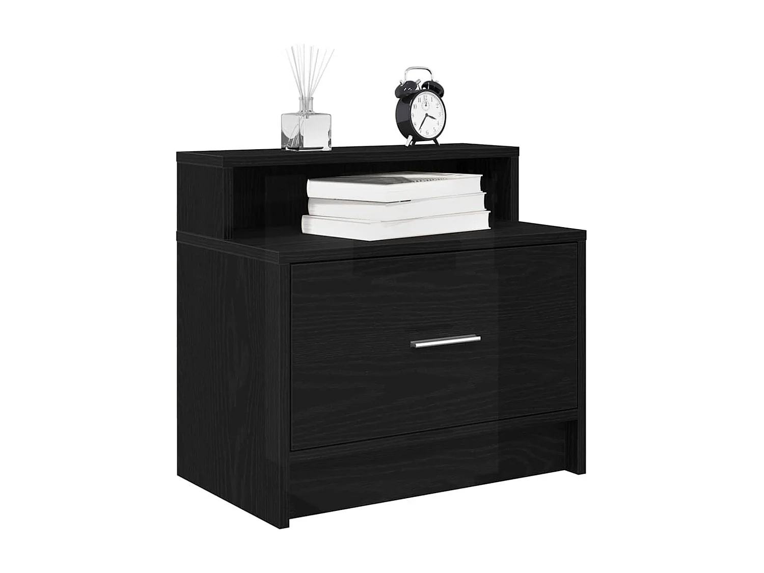 Mesillas de noche | Mesita de noche con cajón 2 uds roble negro 51x31x47 cm