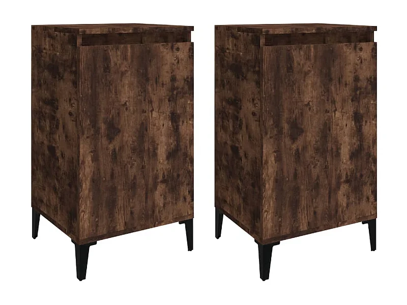 Mesitas de noche | Mesilla de noche 2 uds madera contrachapada roble humo 40x35x70 cm