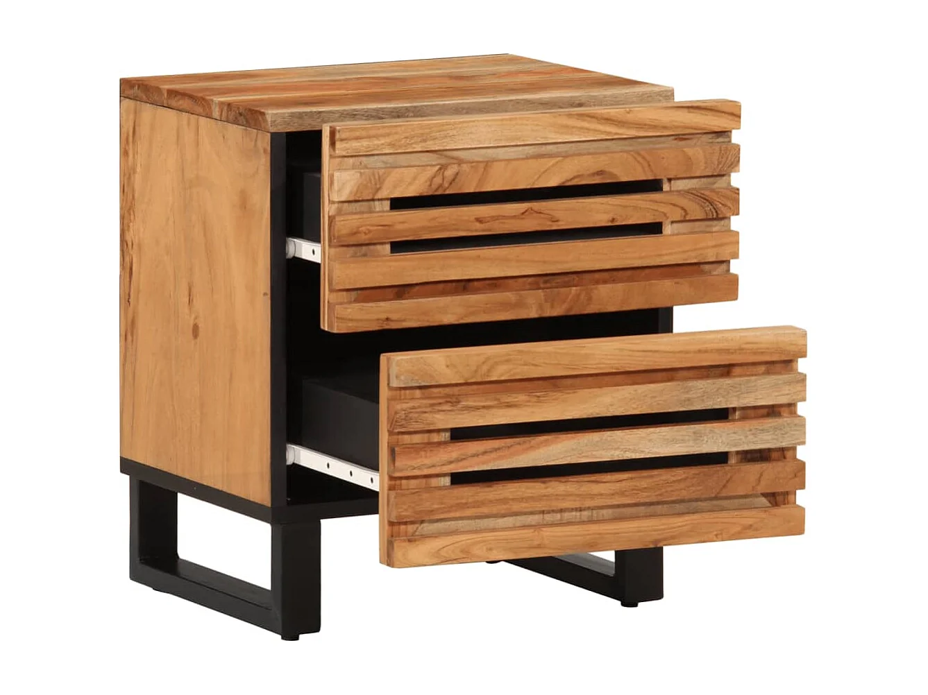 Comodino | Tavolino da notte 40x34x46 cm in Legno Massello di Acacia SHL9436