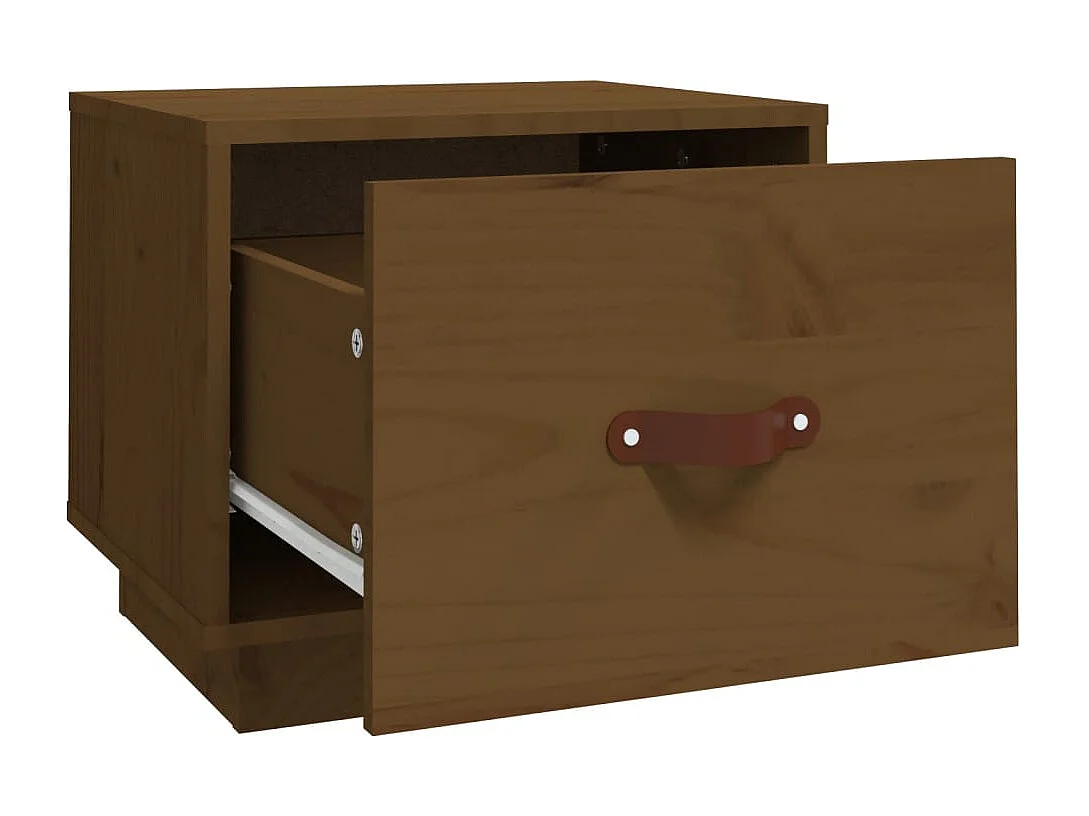 Mesa de Cabeceira Moderna 2 peças 40x34x35 cm pinho maciço castanho mel