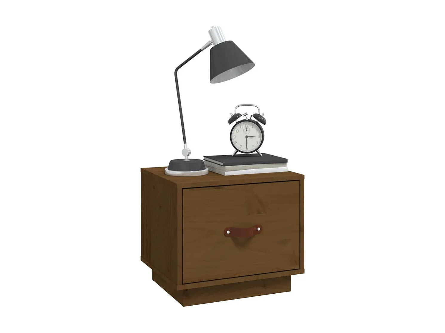 Nachttisch 2er Set-Beistelltisch-Nachttischkommode Honigbraun 40x34x35 cm Massivholz Kiefer SHL68295