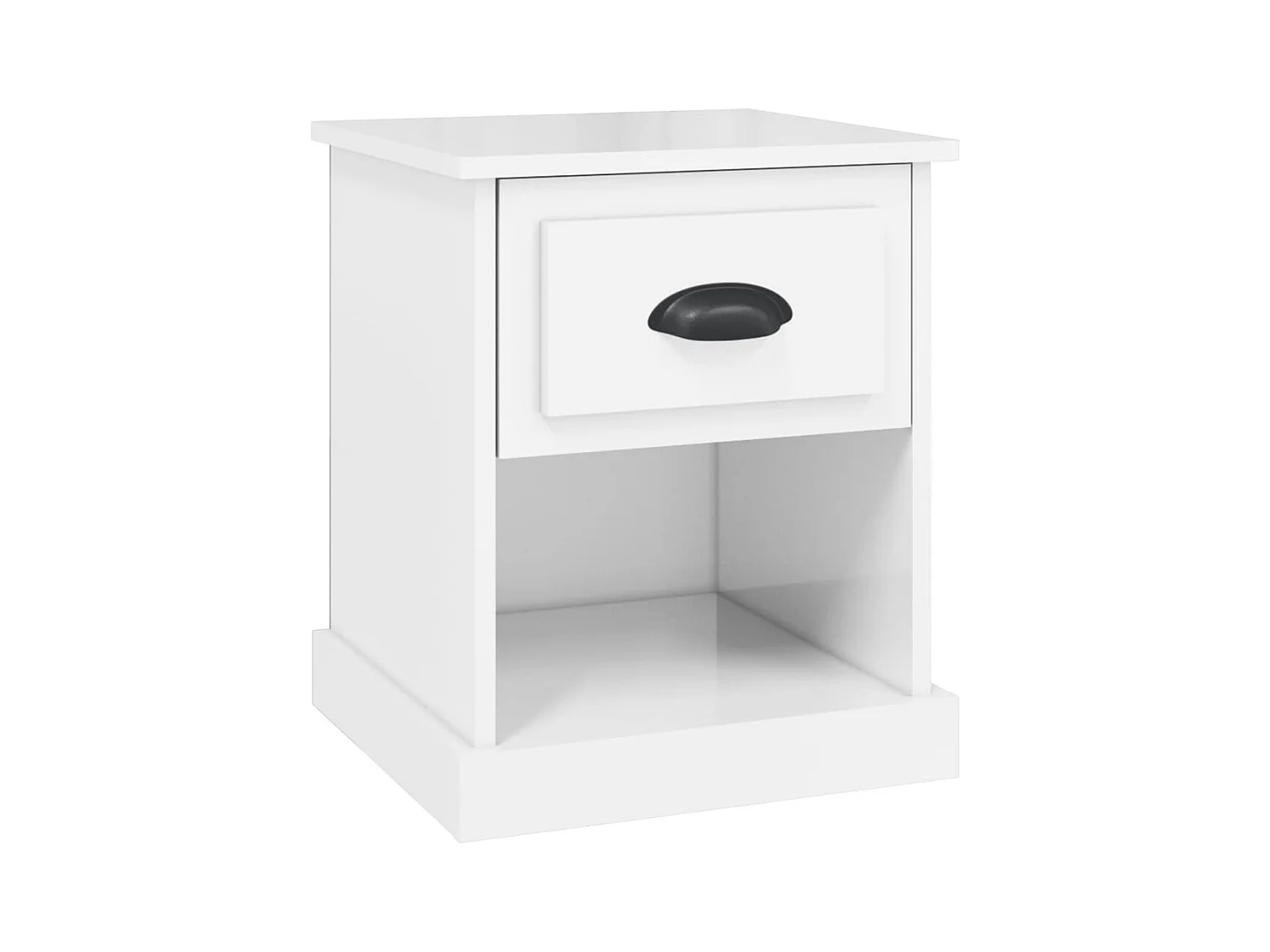 Table de chevet-Table d'appoint-Table de nuit blanc brillant 39x39x47,5 cm Bois d’ingénierie