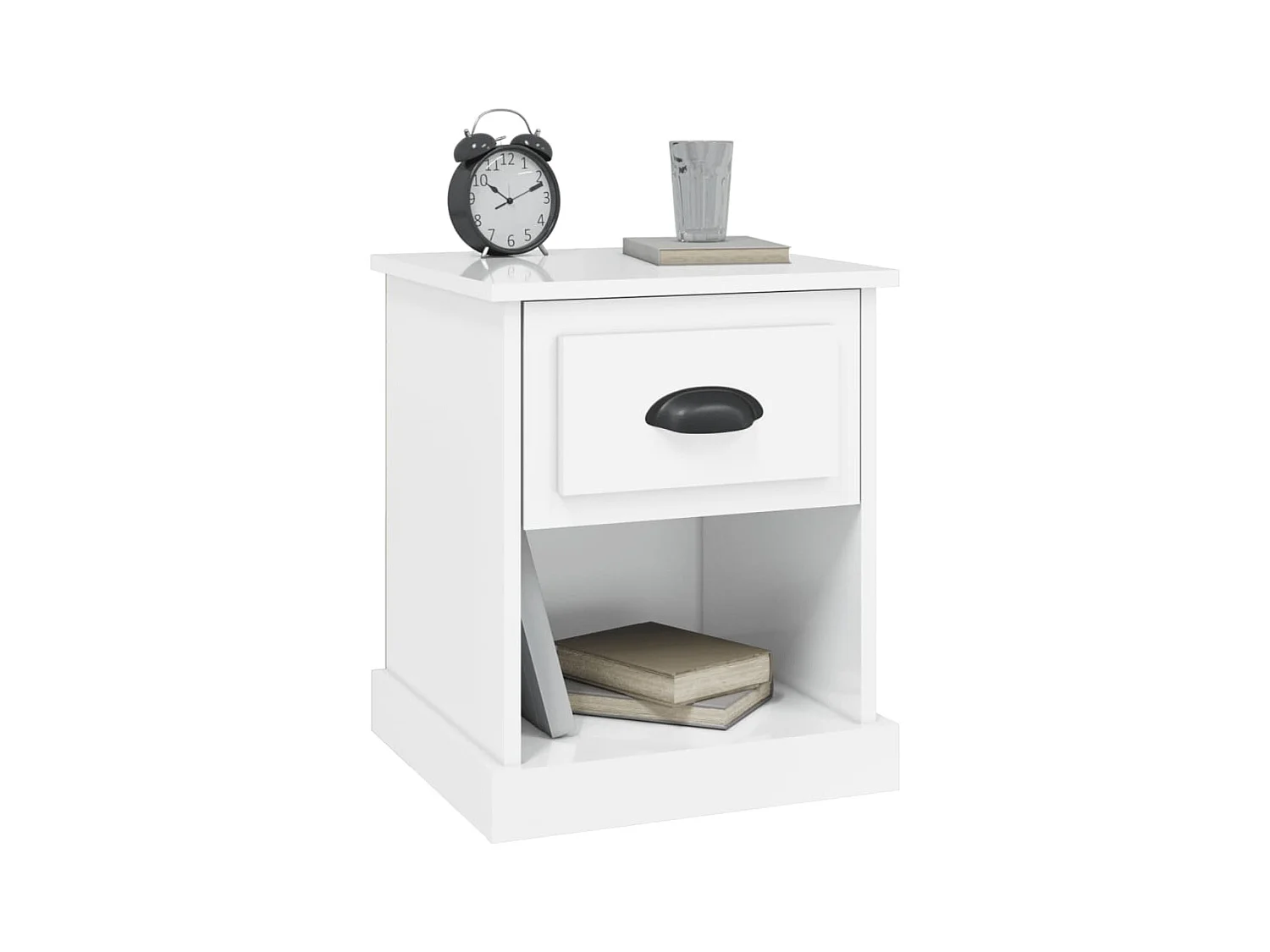 Table de chevet-Table d'appoint-Table de nuit blanc brillant 39x39x47,5 cm Bois d’ingénierie
