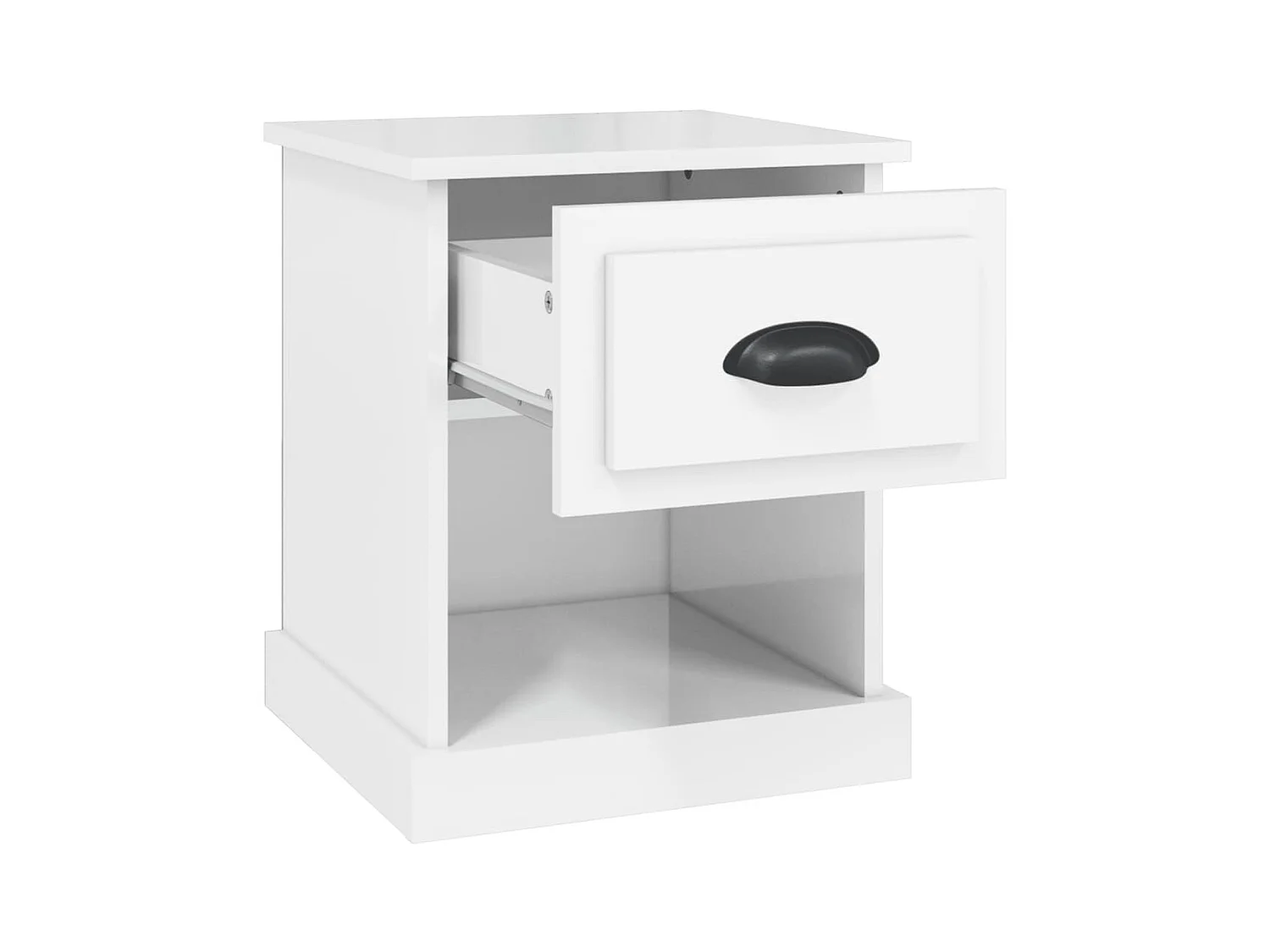 Table de chevet-Table d'appoint-Table de nuit blanc brillant 39x39x47,5 cm Bois d’ingénierie