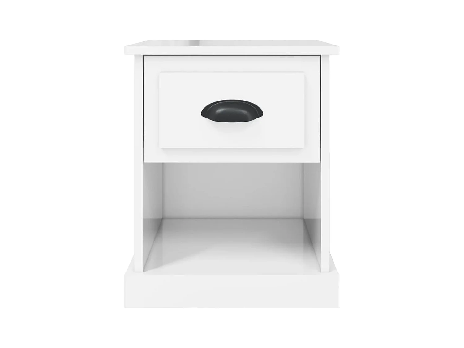 Table de chevet-Table d'appoint-Table de nuit blanc brillant 39x39x47,5 cm Bois d’ingénierie