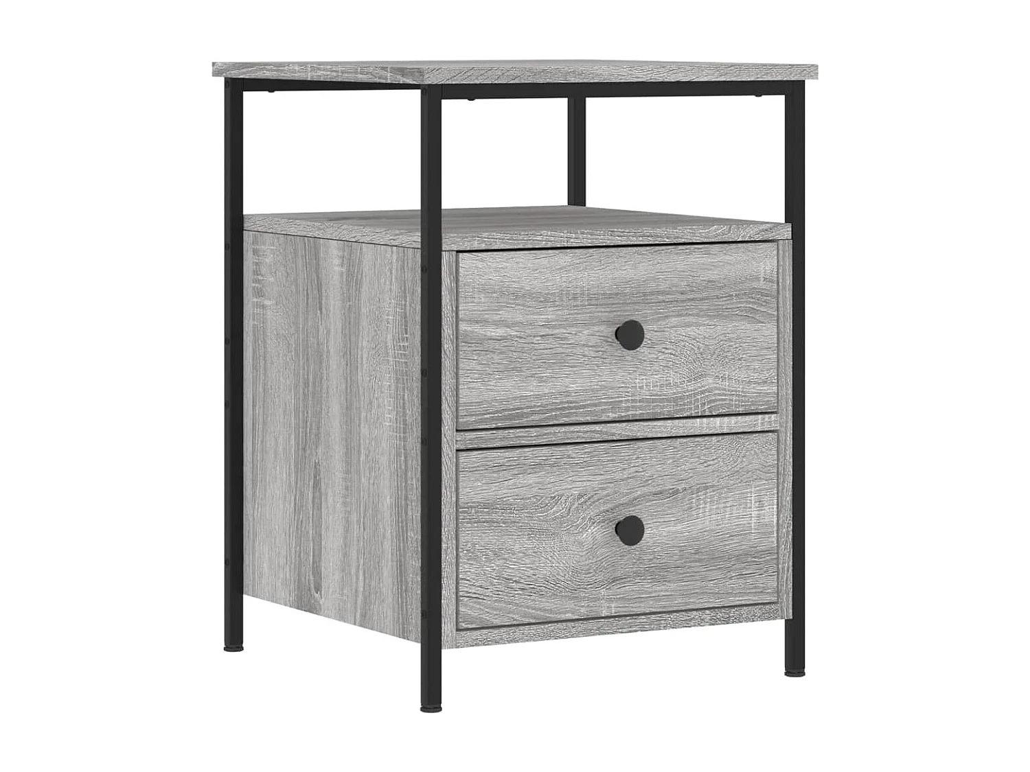 Nachttisch 2er Set-Beistelltisch-Nachttischkommode Grau Sonoma 44x45x60 cm Holzwerkstoff SHL45495