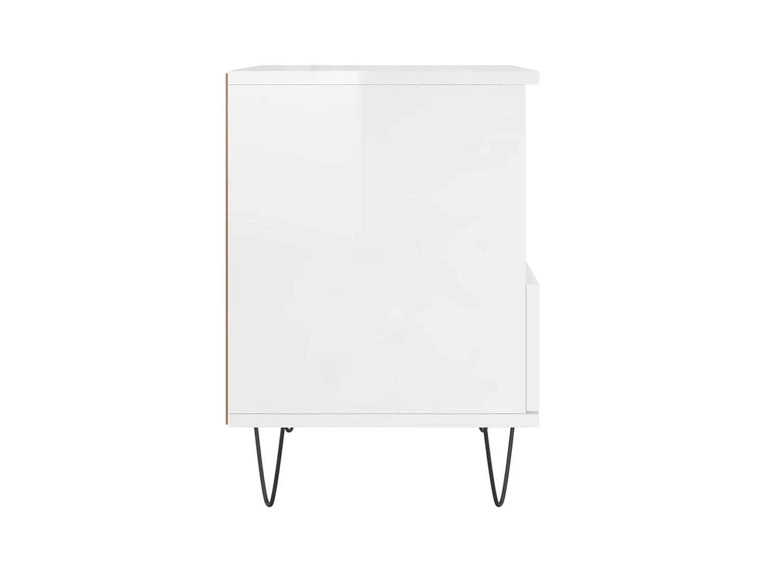 Mesita de noche | Mesilla de noche madera contrachapada blanco brillo 40x35x50 cm