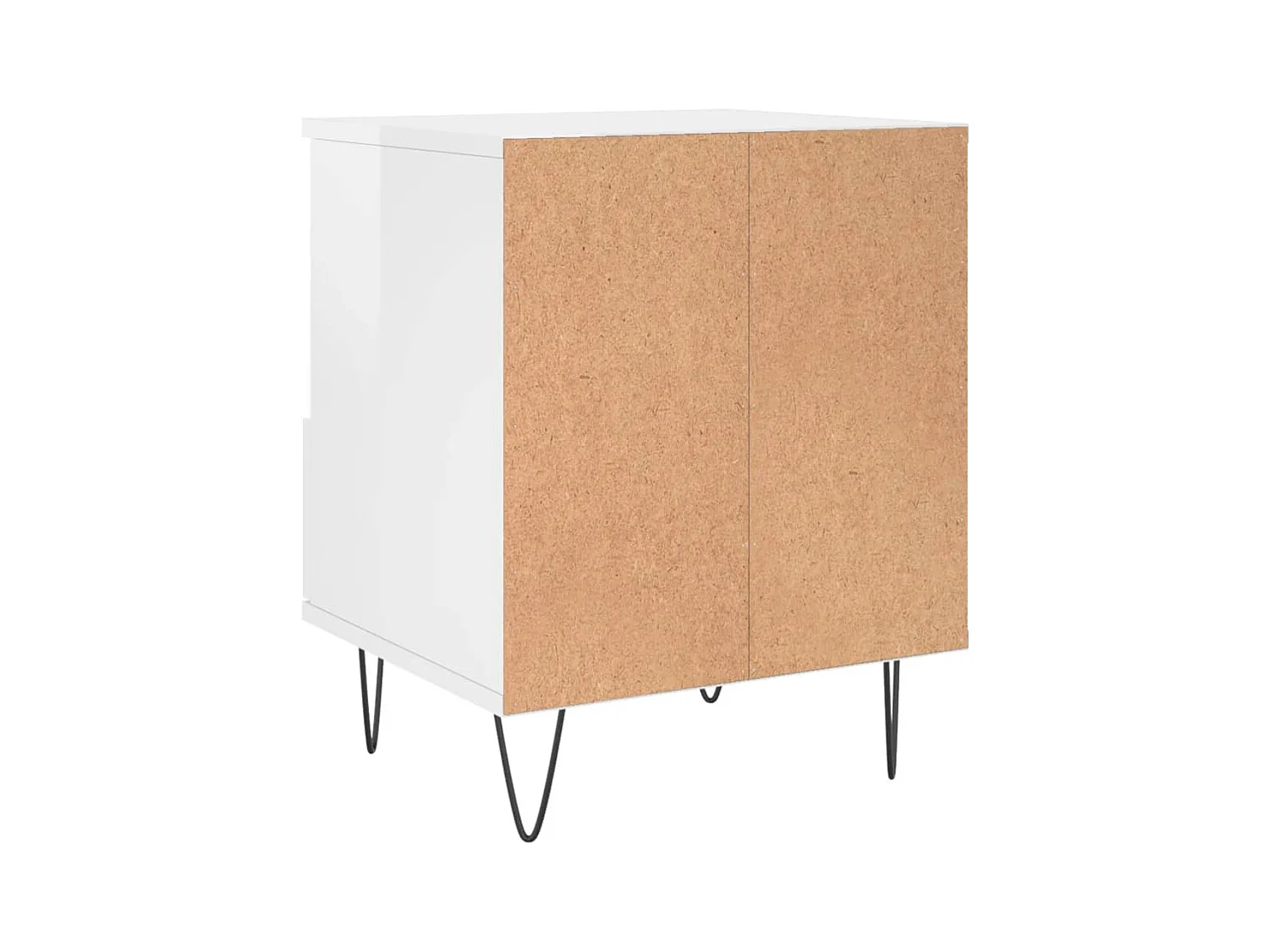 Mesita de noche | Mesilla de noche madera contrachapada blanco brillo 40x35x50 cm