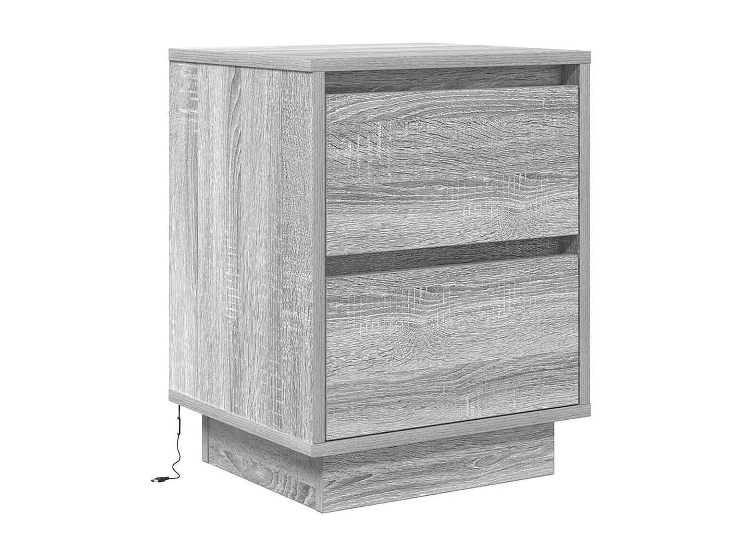 Mesillas de noche | Mesita de noche con luces LED 2 uds gris sonoma 38x34x50 cm