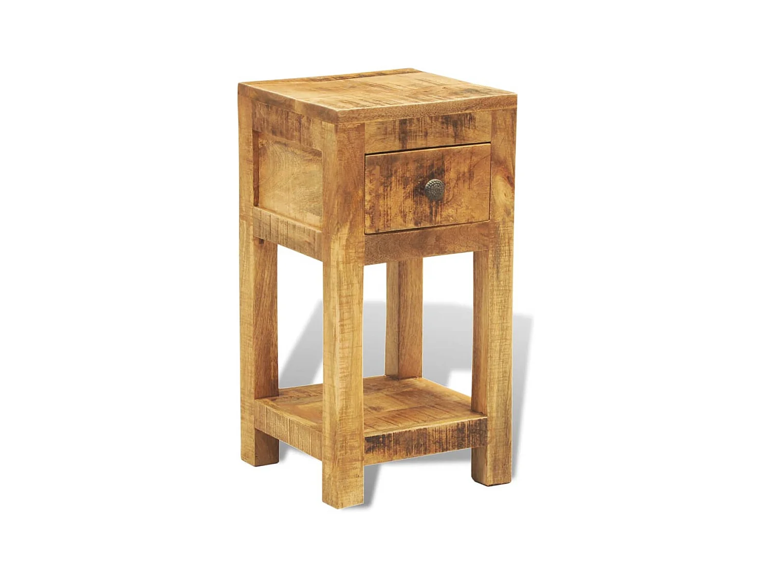 Mesita de noche | Mesilla de noche con 1 cajón de macera maciza de mango