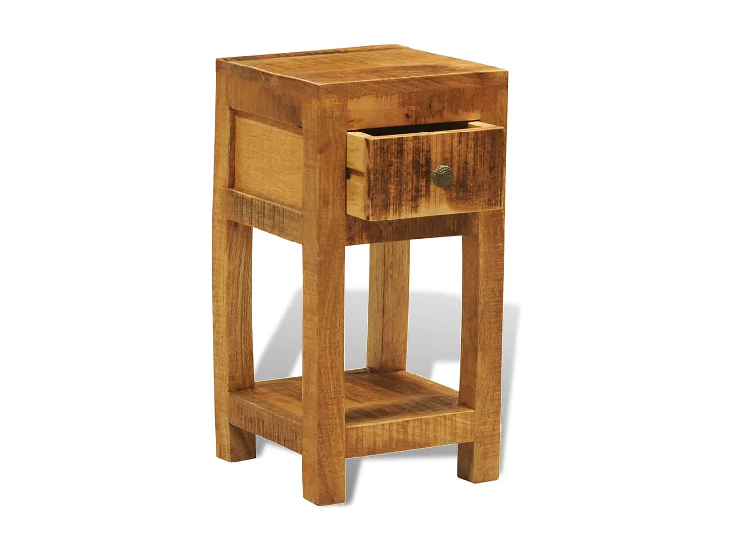 Mesita de noche | Mesilla de noche con 1 cajón de macera maciza de mango