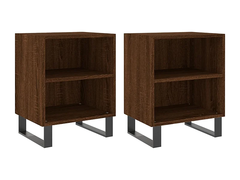 Tables de chevet lot de 2 avec rangement chêne marron 40x30x50cm bois d'ingénierie