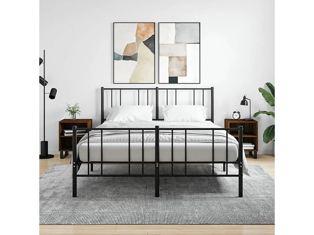 Nachttisch 2er Set-Beistelltisch-Nachttischkommode Braun Eichen-Optik 40x30x50 cm Holzwerkstoff SHL39761