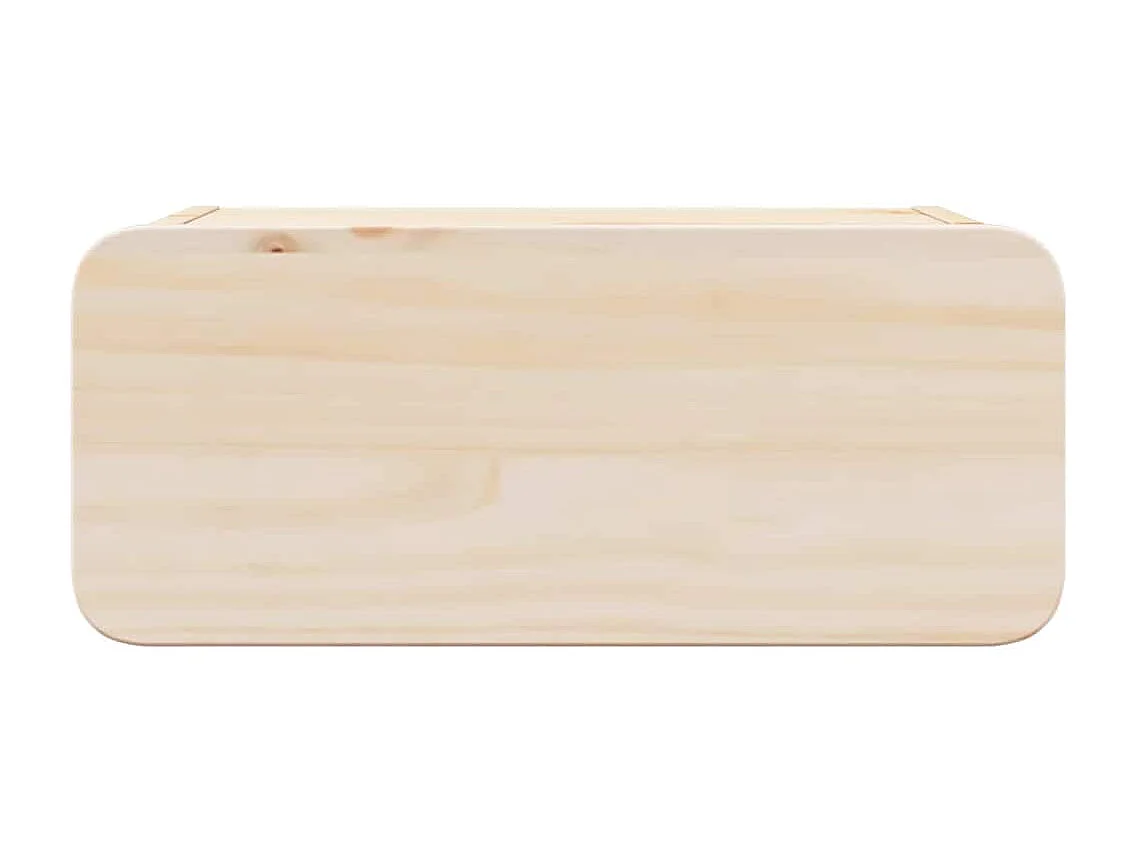 Mesa de Noche | Mesita de noche Marrón 39x34x16.5 cm Madera maciza de pino