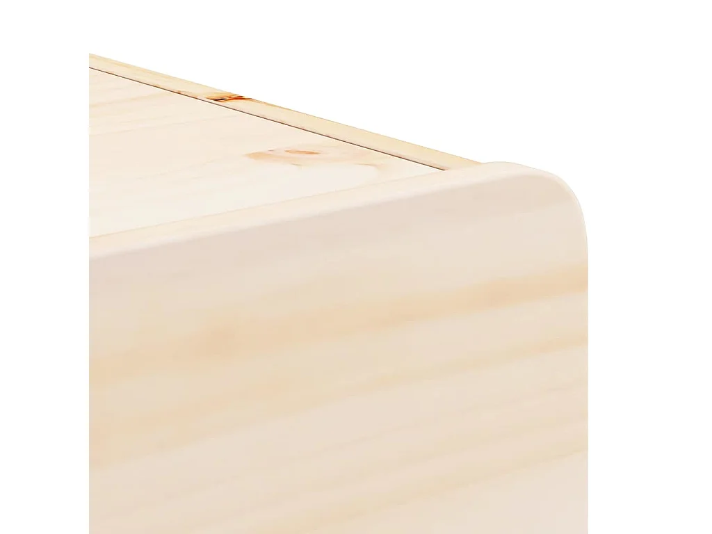 Mesa de Noche | Mesita de noche Marrón 39x34x16.5 cm Madera maciza de pino