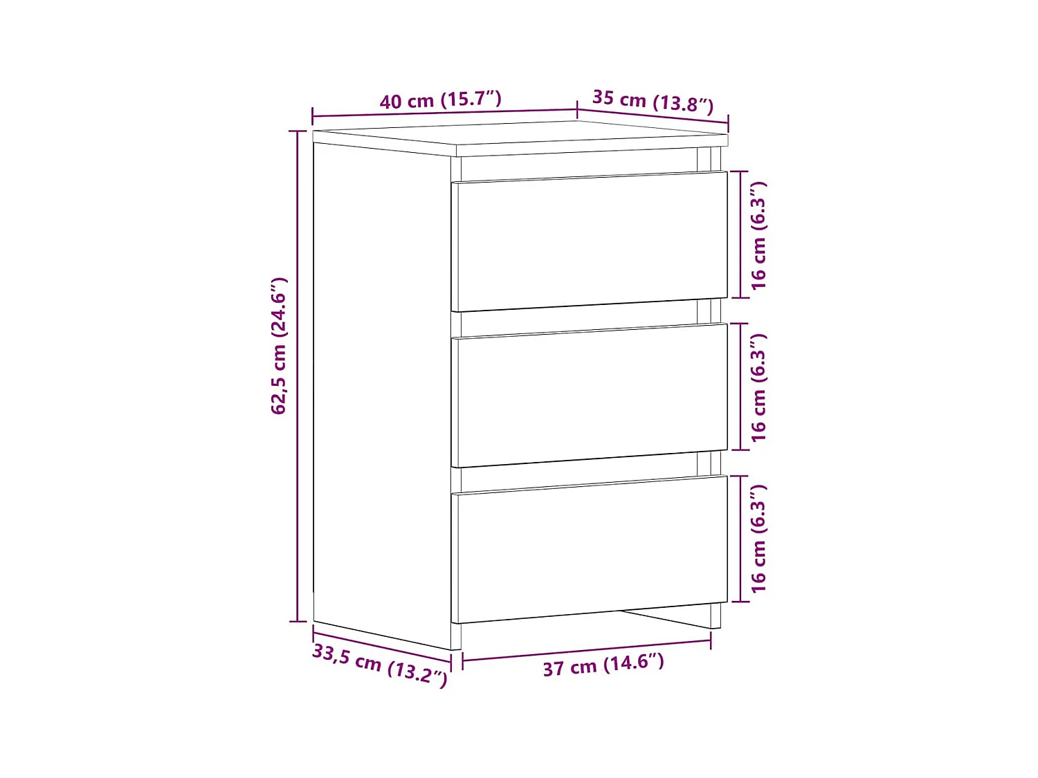 Mesita de Noche | Armario de Noche 2 uds con cajón Roble negro 40x35x62.5 cm