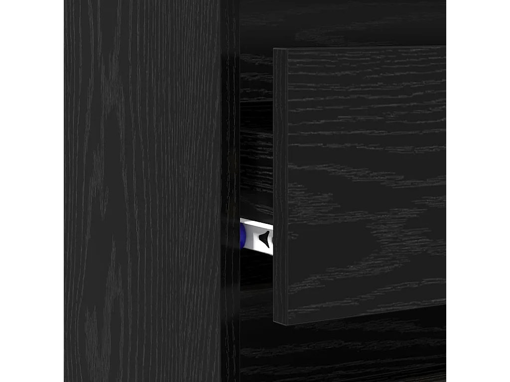 Nachttisch 2er Set-Beistelltisch Schwarz Eichen-Optik 40 x 35 x 62,5 cm SHL26463