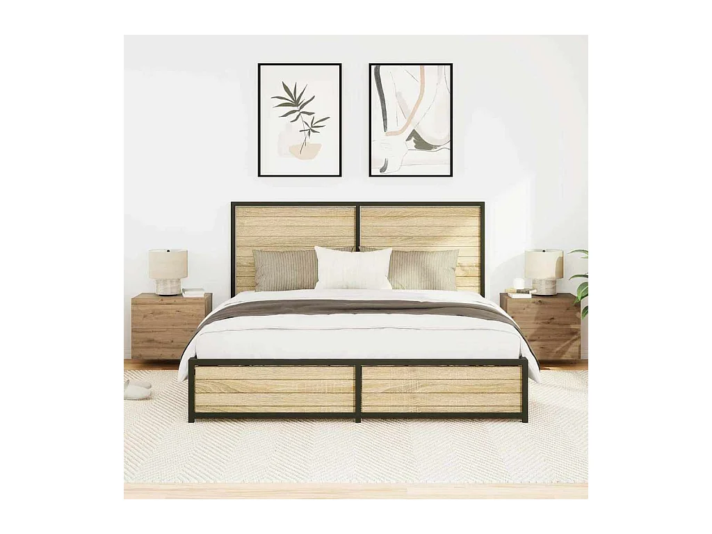 Mesita de Noche | Armario de Noche montado en la pared 2 uds. Roble artisan